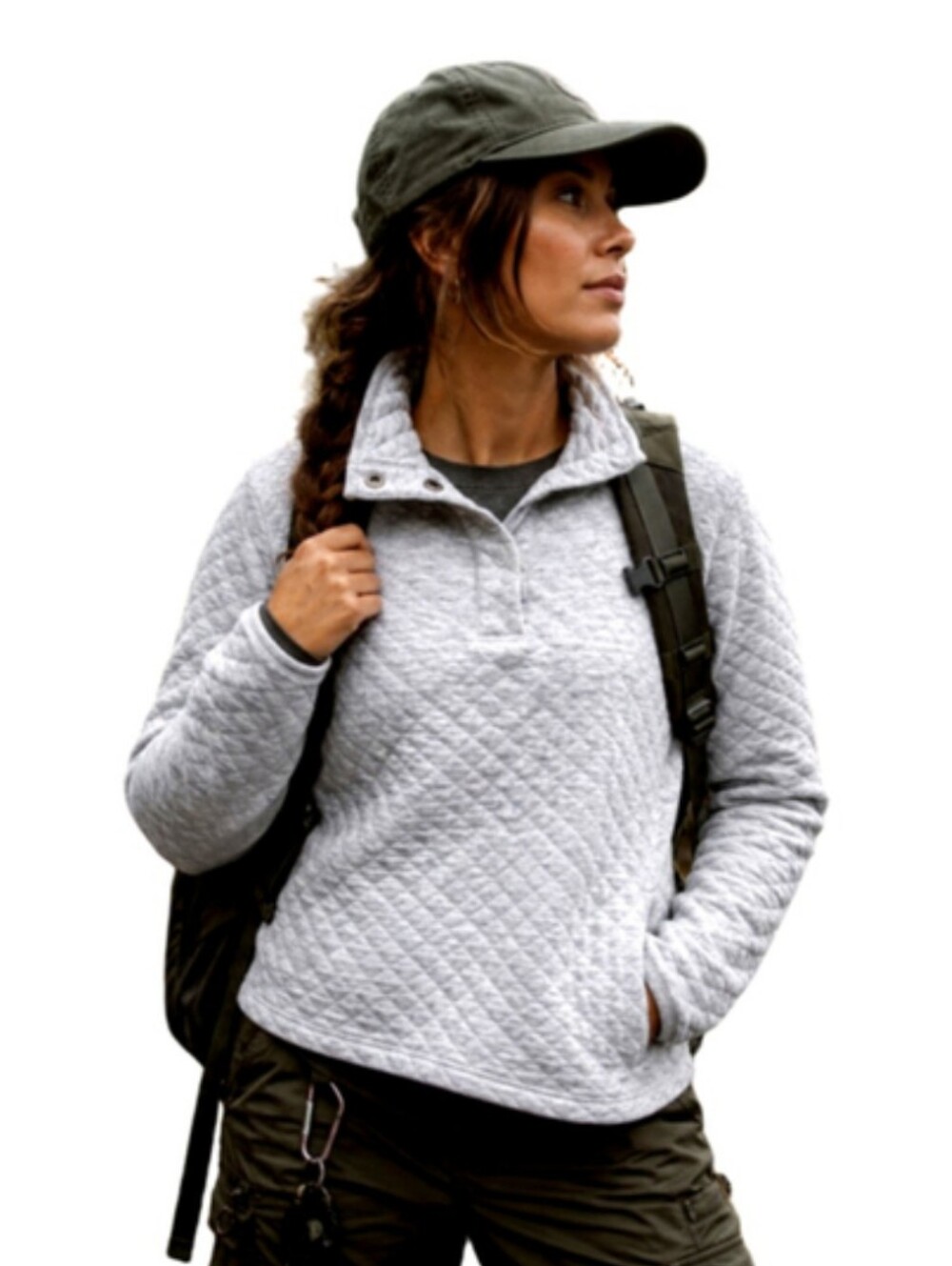 Avalanche Supply Co. Quilted 1/4 Snap Pullover - Grey - M - Gorpcore Granola